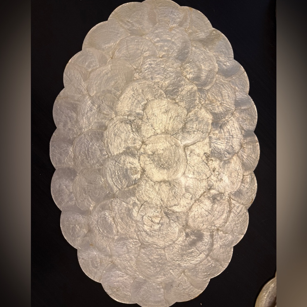 Vintage Scalloped Capiz Shell Placemats (4)